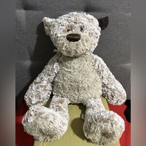 Demdaco Soft Cream and Brown Stuffed Bear